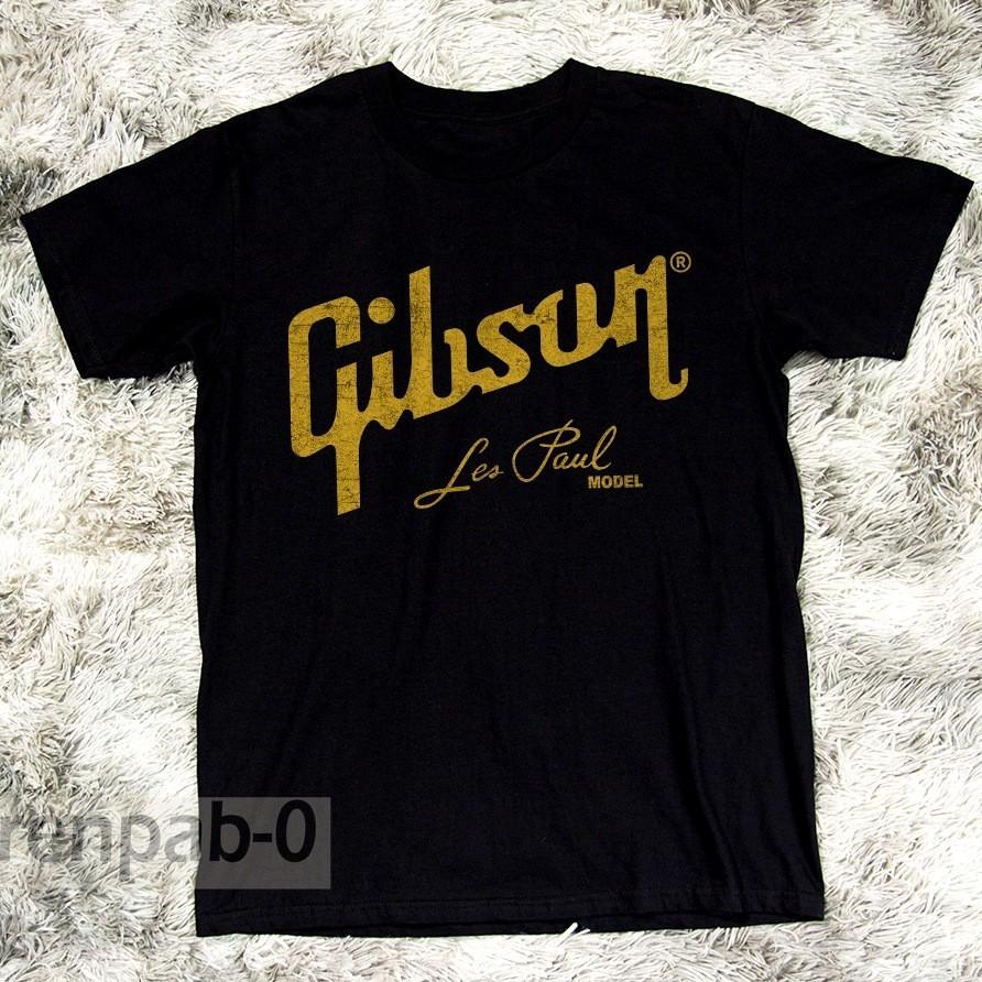 Gibson Les Paul Model Black Unisex T-Shirt Unisex Black Cotton T-shirt S-4XL