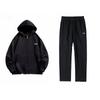 Li Ning Brand Logo Solid Color Loose Fit Drop Shoulder Hoodie And Loose Mid Waist Drawstring Sweatpants Casual Sports Set YWDU341-1+AKLUA01-1