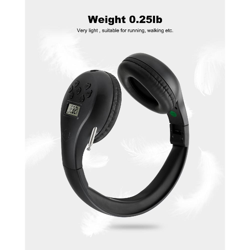 Портативные персональные FM-радио наушники с лучшим приемом, беспроводная гарнитура Walkman, FM-радио наушники для прогулок, пробежек