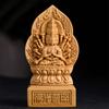 This Carved Wooden Buddha Statue of the Thousand-Armed Kannon Bodhisattva Is Made from Natural Cliff Oak. It Can Be Used As a Buddhist Altar