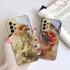 Винтажная Роза Пустынного Розового Цвета Для Samsung A 01 52S A04 A05S A10 A12 13 22 23 24 36 42 M02 Note 10 20Ultra 8 9 Золотой Стеклянный Чехол для Телефона