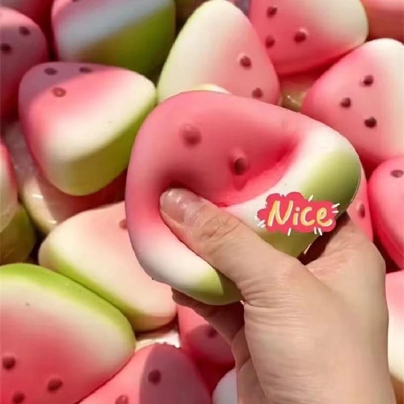 Squishy Watermelon Fidget Toy Anti-Stress Slow Rising Fruit Pinch Squeeze Stress Reliever Funny Pressure Reducer Prop Party Gift