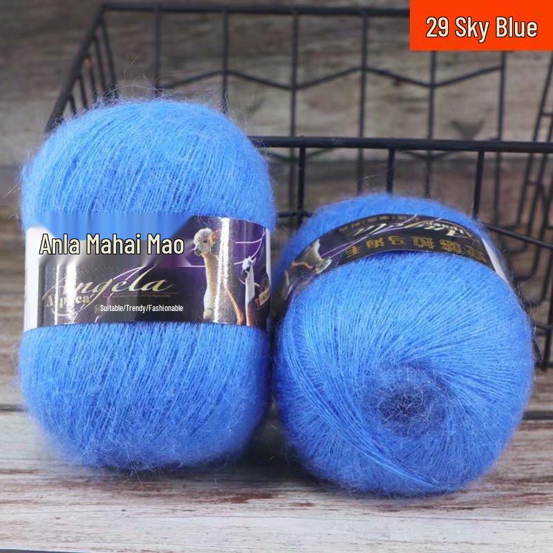 Пряжа из ангоры и мохера - 42 г, тонкая, с длинным ворсом, для вязания крючком, спицами и на машине, идеальна для пальто и шалей, бесплатная доставка