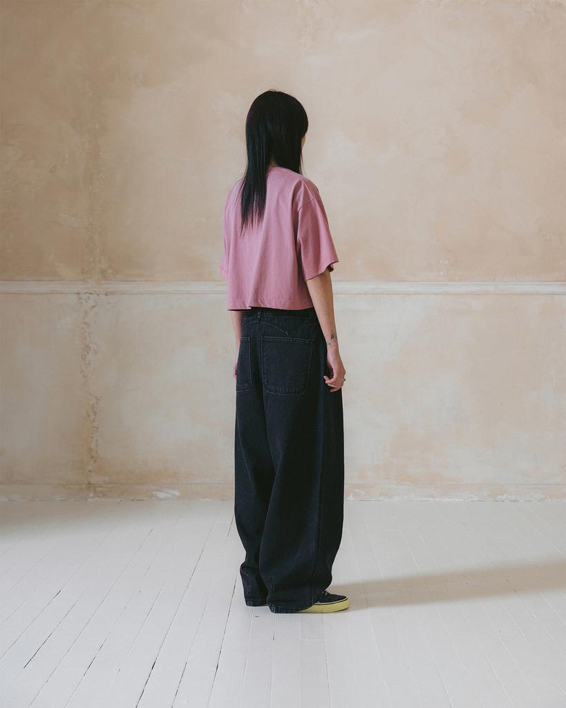 ANGLAN [Ag.W] Applique Crop Half Tee - Pink