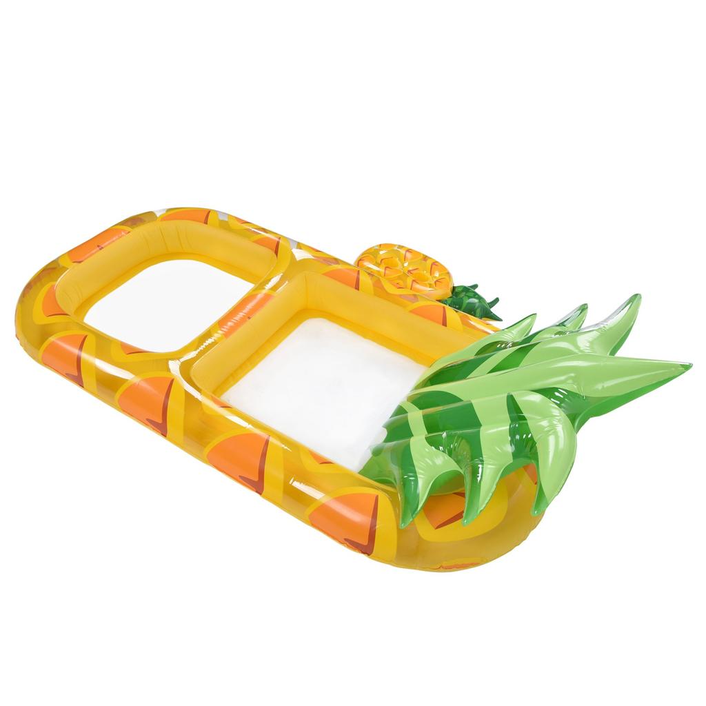 Inflatable Pool Floats Pineapple Shape Headrest Large Size Swimming Pool Raft with Cup Holder