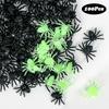 100pcs Halloween Spiders Decorations Small Black Luminous Plastic Spiders Haunted House Spider Decoration Simulation Tricky Toy