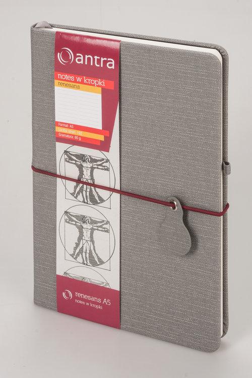 Notes Renesans A5 w kratkę szary
