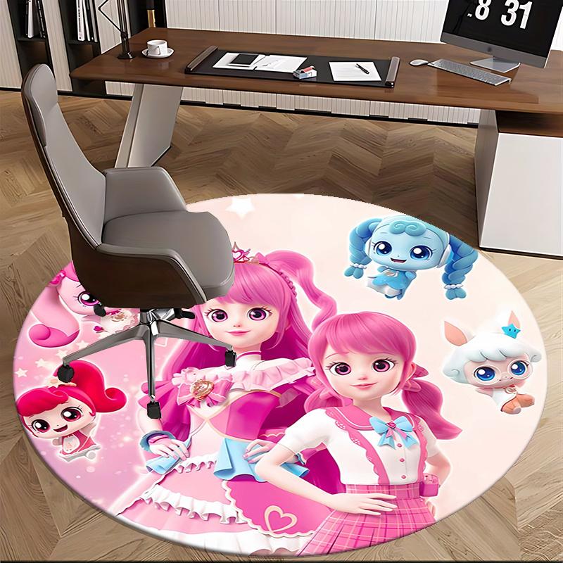 Catch! Teenieping Chair mat Round Rug-Office carpet, Machine Washable, Non-slip, Suitable for Living Rooms, Bedrooms