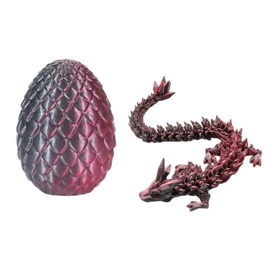 3D Printed Mini Dragon Egg Articulated Dragon Fidget Toy Inside Egg Easter Basket