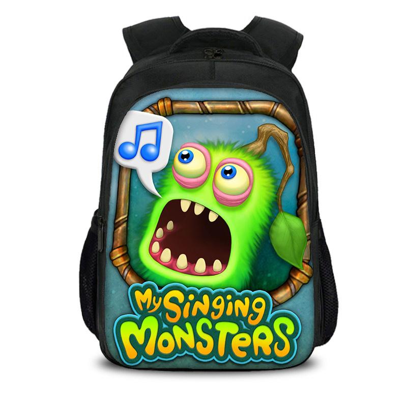 My Singing Monsters Двухслойный Рюкзак Большая Вместимость Игровой Мультяшный Принт Детский Сад Начальная Школа Мальчик или Девочка Новый Стиль