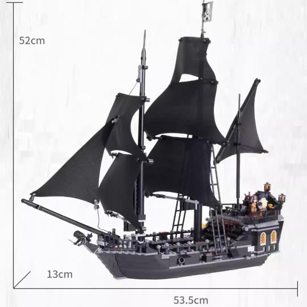 Pirates The Black Pearl and Queen Annes Revenge Ship Building Block Model Assemble Bricks Toys Kids Gifts Fit Kit