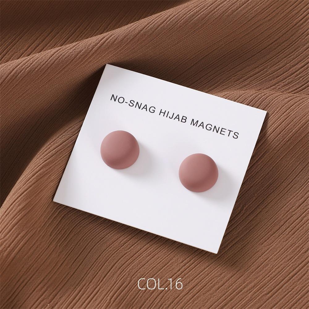 Safe Macaron Color Hijab Brooch Strong Metal Plating Magnetic Hijab Clip Luxury No Hole Pins Brooches Magnet For Muslim