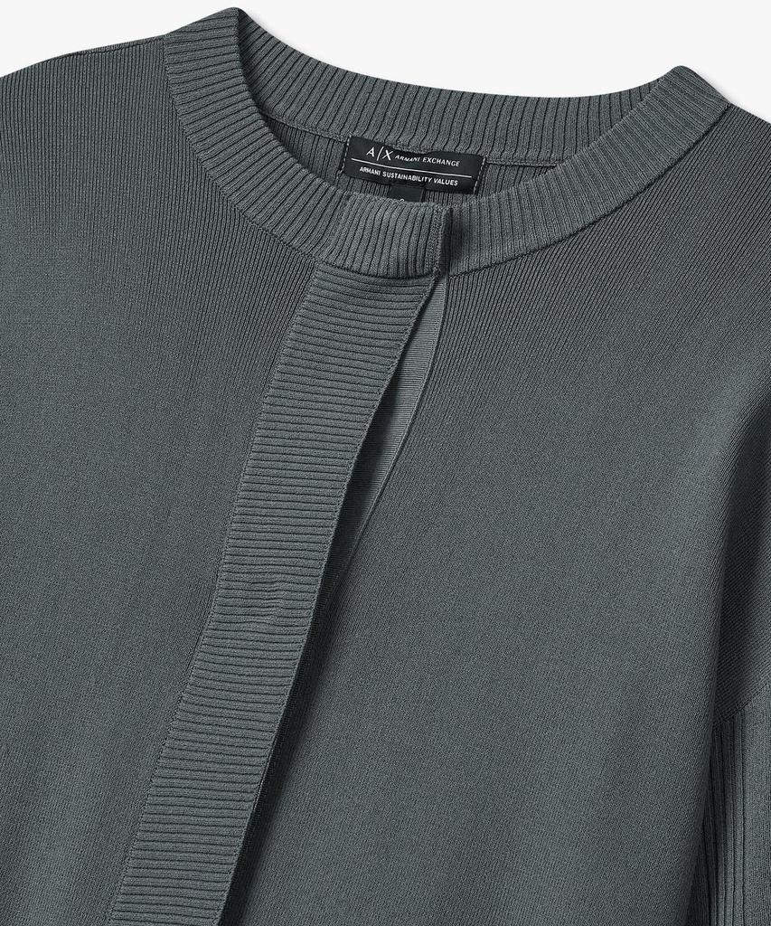 Armani Exchange Women'S Hidden Snap Button Knit Cardigan _Steel Gray_A425332502