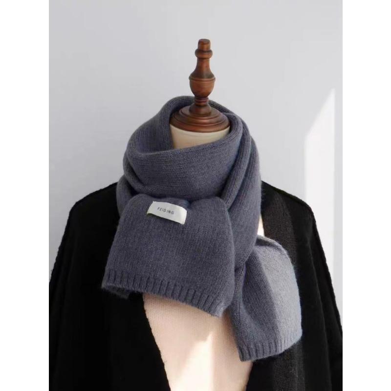 Wool Knitted Scarf Men's and Women's Small Scarf Student Couple Warm Shawl Thickened To Keep Warm