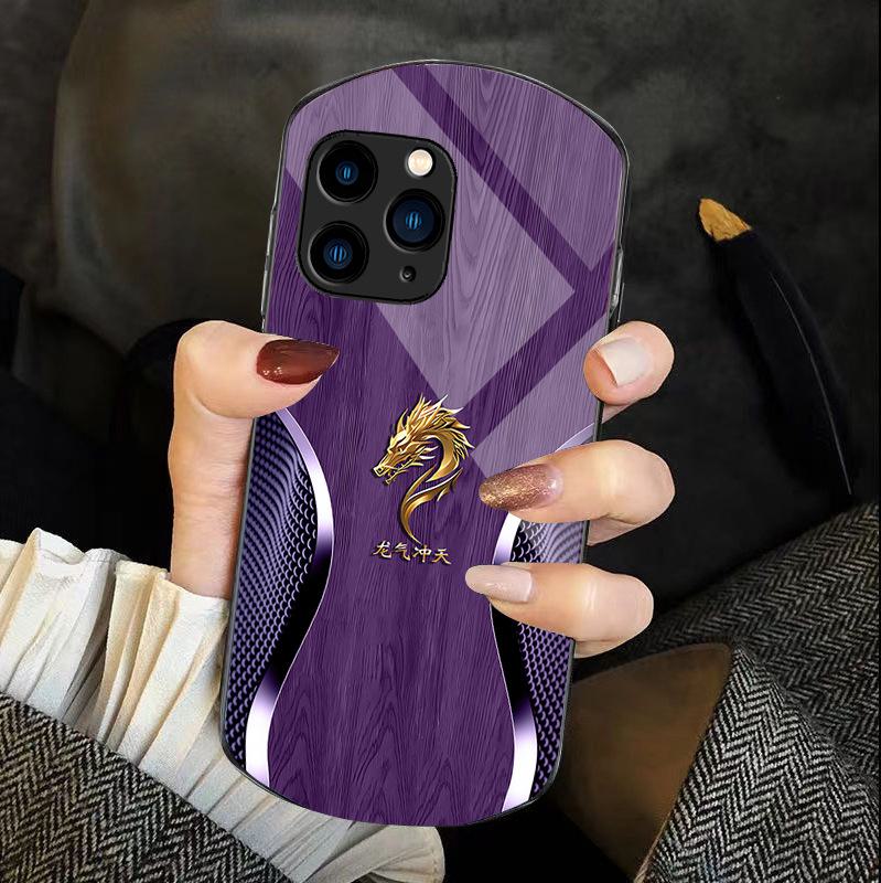 Стеклянный чехол Blue Dragon для iPhone XR с текстурой дерева для Apple 15 Pro, 14 Max, 13 и 11.