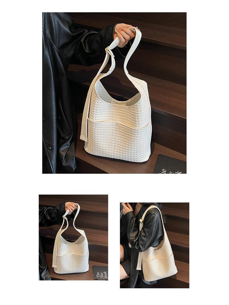 2025 Retro Solid Color Large Capacity Soft Leather Shoulder Bag