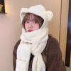 1Pc Cute Bear Ear Hat Scarf Gloves 3-In-1 Winter Warm Hedging Cap Women Windproof Plush Hat Scarf