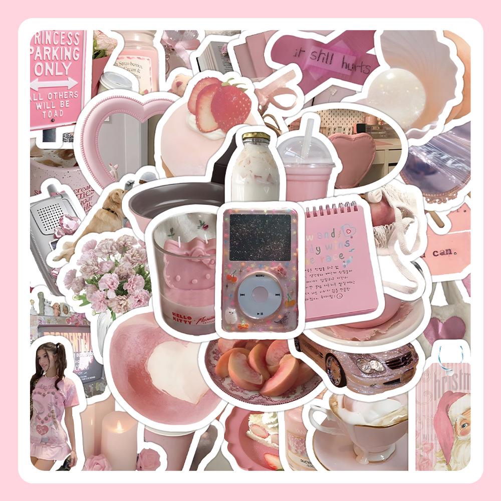 60 листов многоцветных наклеек в стиле ИНС: Реалистичные маленькие объекты в синем, розовом, фиолетовом, желтом и зеленом цветах