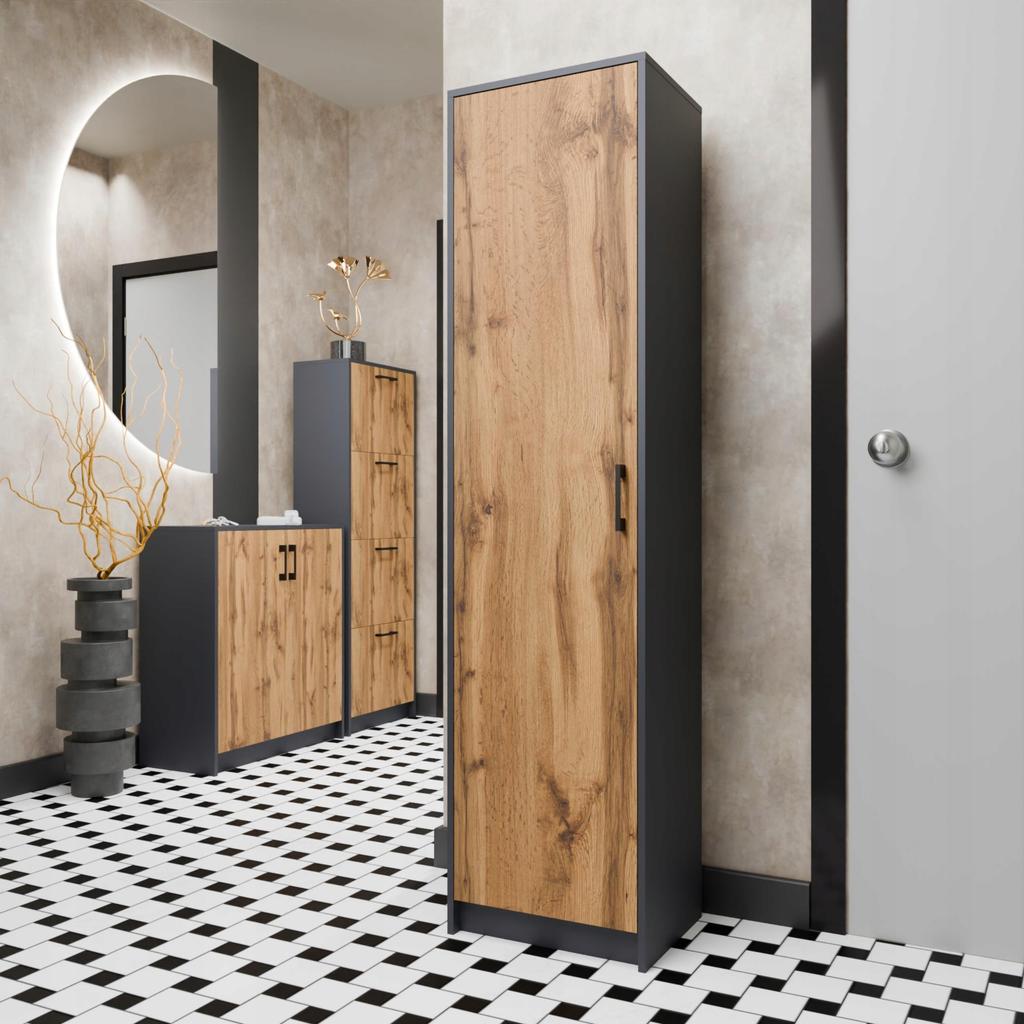 Chest Of Drawers 2D Grafit-Wotan Two-Door Cabinet Anthracite Rob