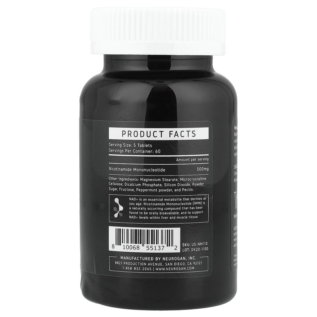 Neurogan Health, NMN, Мята, 300 таблеток (100 мг на таблетку)