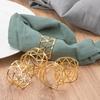6/12Pcs Golden Napkin Rings Metal Hollow Triangle Circle Design Napkin Holders Buckles Family Dinner Wedding Party Table Decoration