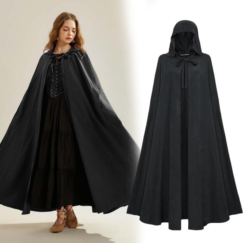 Long Medieval Hooded Cape For Adults In Gothic Style Perfect For Halloween Costumes