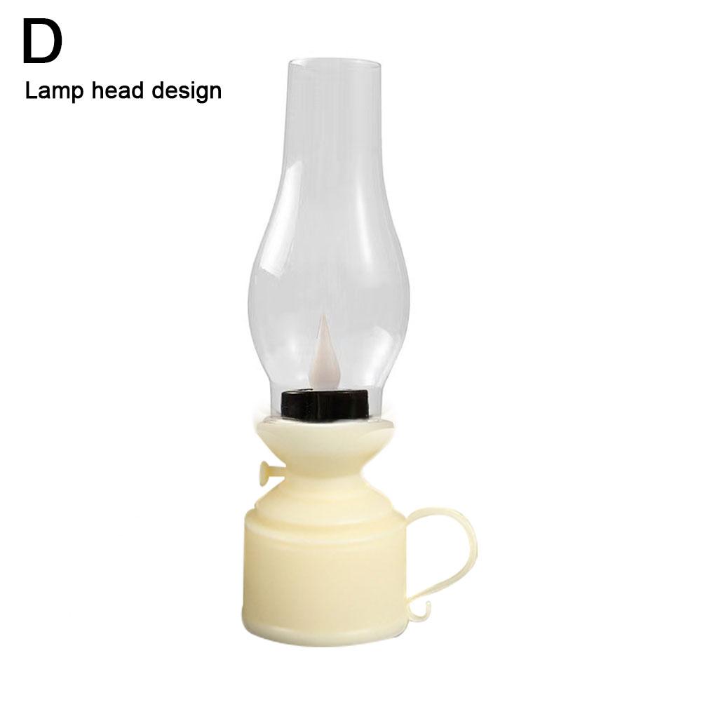 Vintage Decor Retro Candle Holder Candle Stick Lamp with Button Battery Table Light Oil Lamp