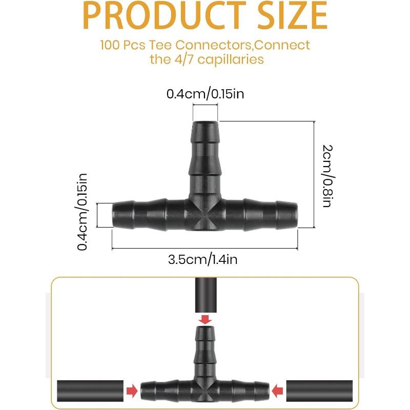 30 шт. Система капельного полива с колючим тройником, соединитель для водяной трубы 4/7 мм, садовые горшечные аксессуары для автоматического полива