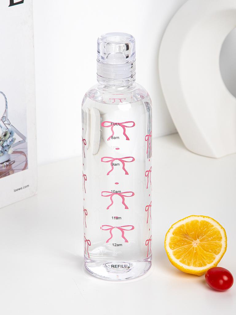 500 мл/16,9 унций прозрачная пластиковая спортивная бутылка для воды маркер времени герметичная чашка для сока молока портативная детская школьная спортивная кружка