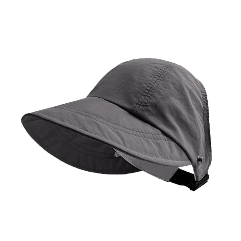 New Fashion Wide Brim Sun Hat Anti-UV Women Foldable Fishing Hat Adjustable Pocket Design Sunscreen Baseball Cap
