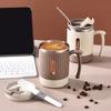 2024 New 304 Stainless Steel Portable 400ML Mug Is Equipped with Folding Spoon and Straw for Easy Mixing In Home and Office Cup