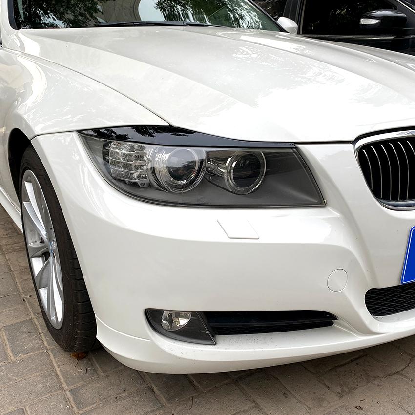 Для BMW 3 серии E90 E91 2 шт. ABS глянцевая черная фара для бровей и век 2005 2006 2007 2008 2009 2010 2011 седан/