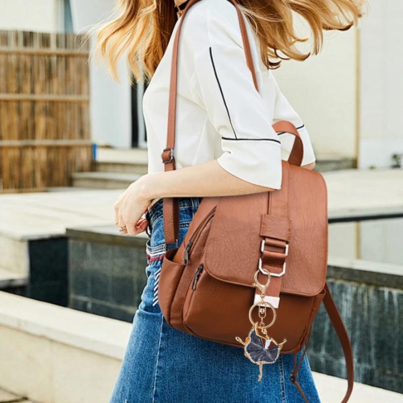 1шт кулон в виде балерины, элегантные ключи, аксессуары для автомобилей, изысканный хрустальный брелок, модный цинковый сплав, балерина, брелок со стразами