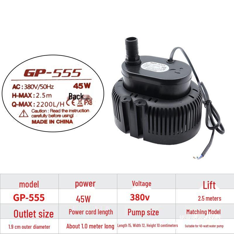 45W Industrial Water-Cooled Air Conditioner Pump, 220-380V, GP-555, Engineering Plastic