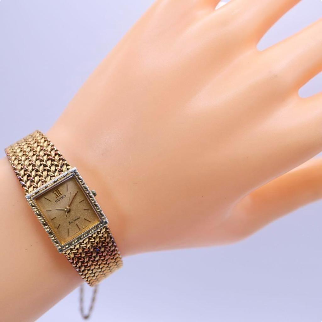 [Б/У] SEIKO Exceline Цепочка Квадратные Женские Часы 1175