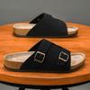 Мода Тенденции моды Новые мужские тапочки Кожаные уличные сандалии Мягкая подошва Пляжные тапочки Повседневные шлепанцы Мужская обувь Пара Уличная Летняя обувь