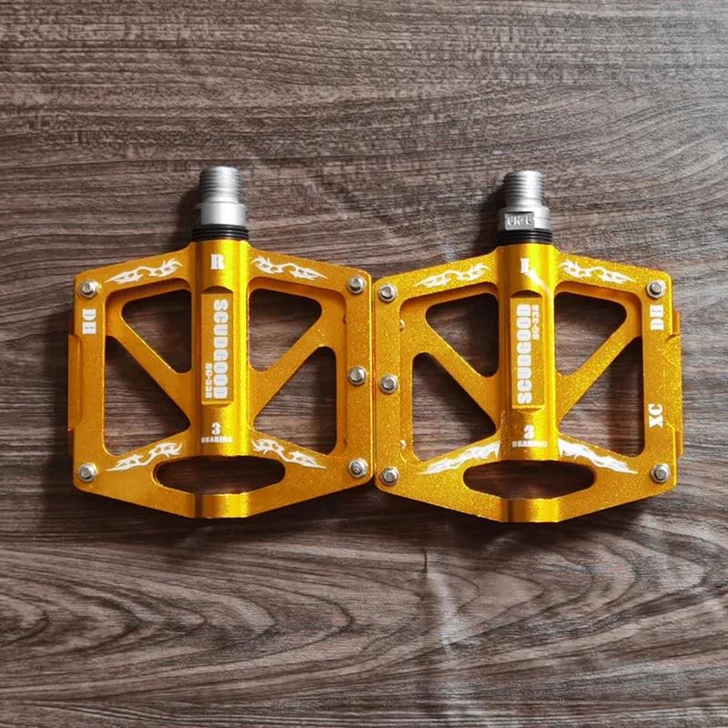 New 3 Bearings Bike Pedals Non-Slip MTB Pedals Aluminum Alloy Flat Applicable Waterproof Cycling Accessories