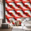 Ink Red, Coral and Burgundy Wallpaper for Living Room and Bedroom 50x1000
