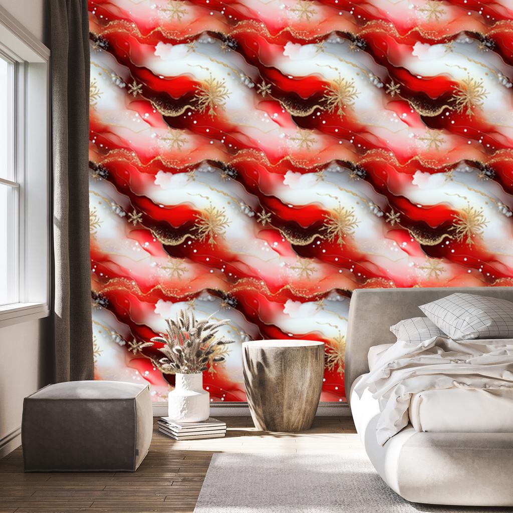 Ink Red, Coral and Burgundy Wallpaper for Living Room and Bedroom 50x1000