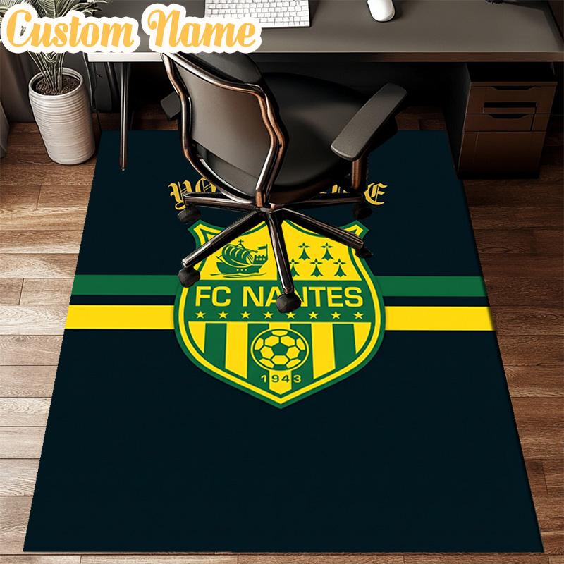 Custom Name Nantes Crest Design Rug Office Rug Chair Mat Non Slip Carpet Rugs for Bedrooms Dining Room Living Room Home Decor gifts