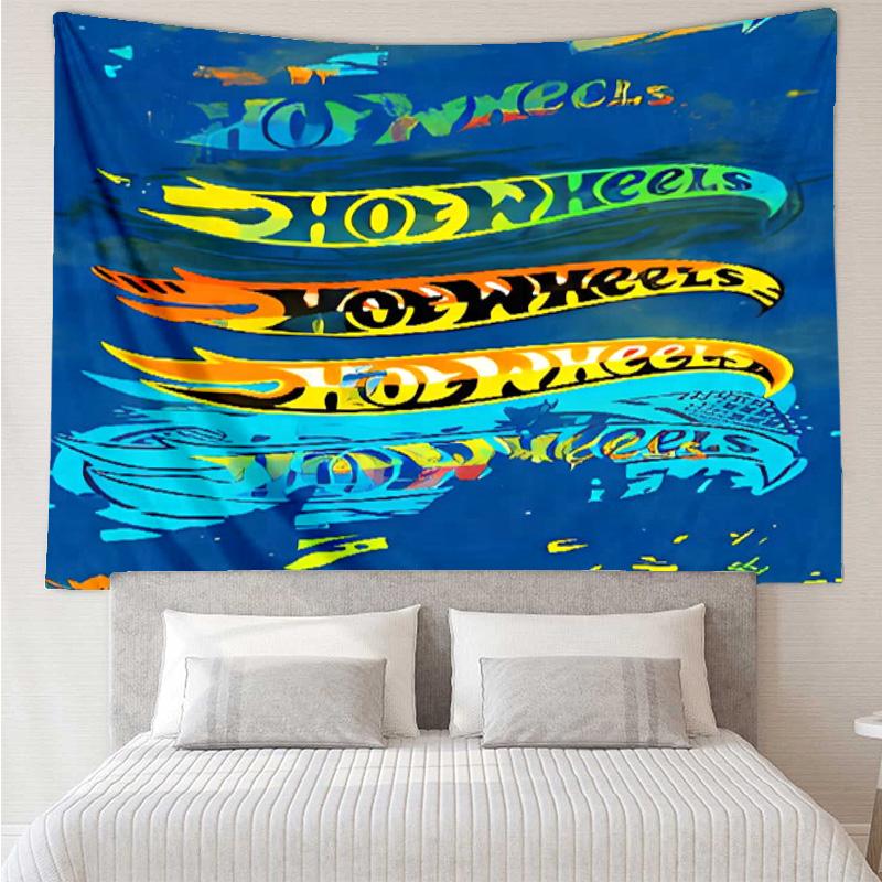 Hot Wheels logo4 Tapestry for Bedroom Aesthetic Classroom Tapestries Wall Hanging for Living Room Dorm Office,Ideal Creative Gift