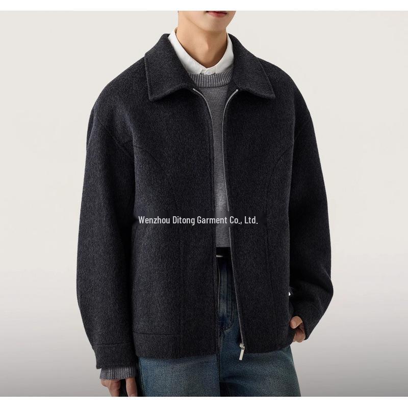 Мужское двустороннее шерстяное пальто с лацканами в итальянском винтажном стиле