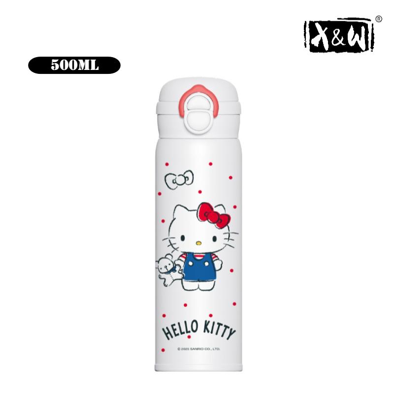 X&W 500 мл для Sanrio My Melody Термокружки Мультяшная Нержавеющая сталь Термос Студенческая Милая Изолированная Бутылка для воды Детская Кружка