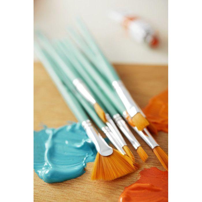 8 Brushes - Round - Flat - Fan - Tracer - Fluid Acrylic - Short Handle - Pébéo