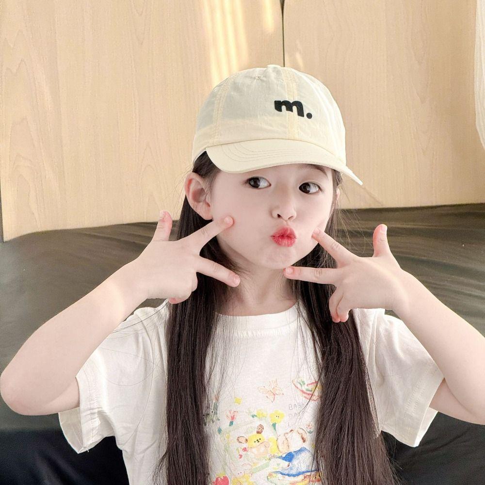 Candy Color Children Baseball Hat Embroiderey Teenagers Peaked Cap Quick Drying Sun Hat  Boys/girls