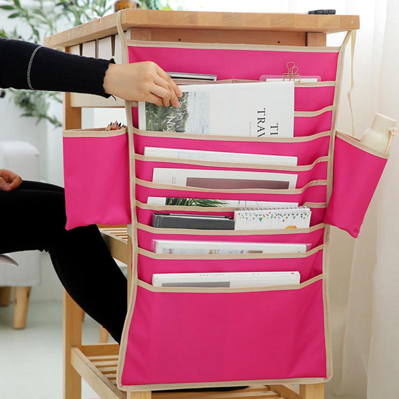 10th Floor Creative Oxford Cloth Book Storage Bag Multi Pockets Student Desk Hanging Bag Book Organizers Artifact Magazine Holder Pouch