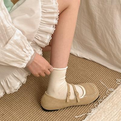 Модные легкие ретро французские туфли с плоским дном и неглубоким горлом женские новинка 2025 года весна-осень юбка универсальные туфли Мэри Джейн