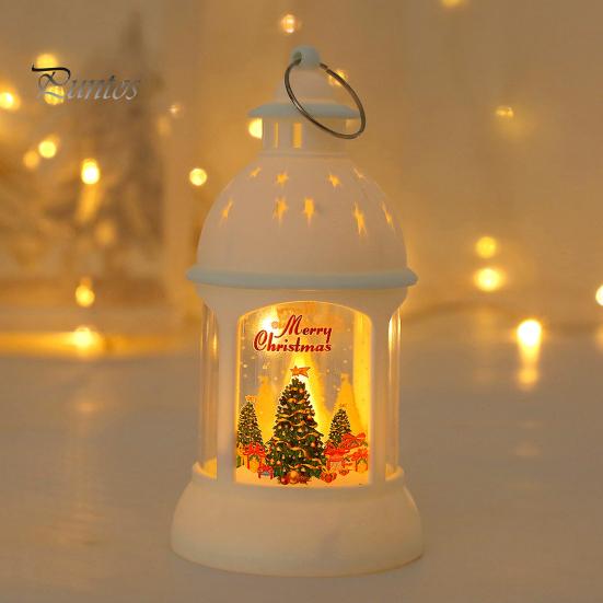 Рождественская светодиодная лампа Tealight, мягкое мерцание, питание от батареи, портативный фонарь Санта-Клауса, подвесной орнамент