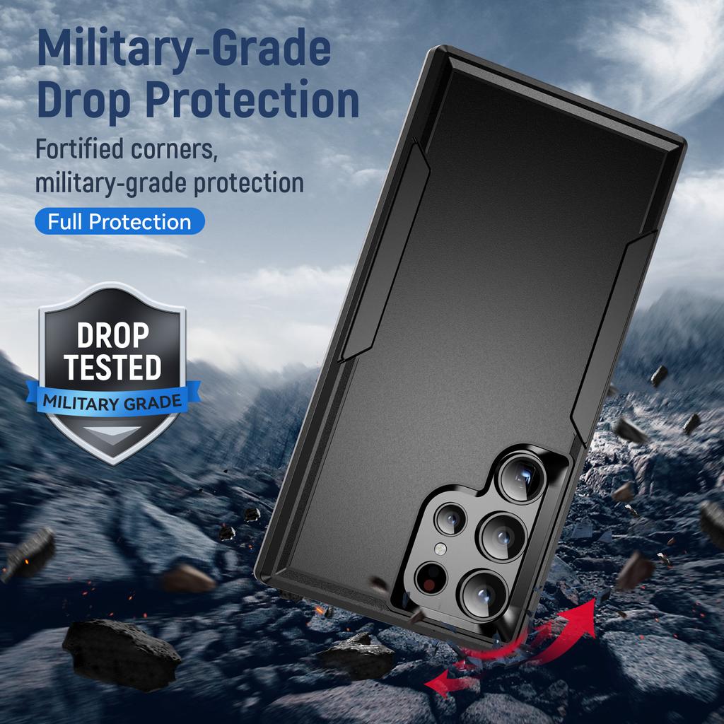 Military Armor Shockproof Case For Samsung S26 Ultra S25 Plus S24 S23 S22 S21 FE PC+TPU Dual Layer Strong Protection Back Cover
