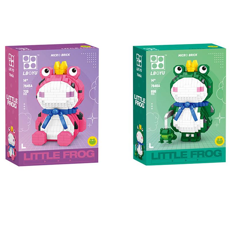 Новый лягушачий принц собранные строительные блоки микрочастицы DIY подарок 7645A-7646A лягушка мультфильм милый орнамент